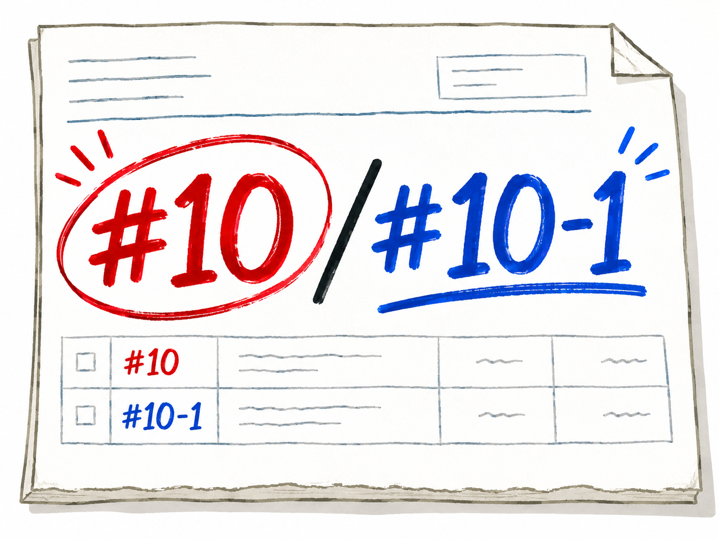 주문번호 형식 예시 — #10, #10-1
